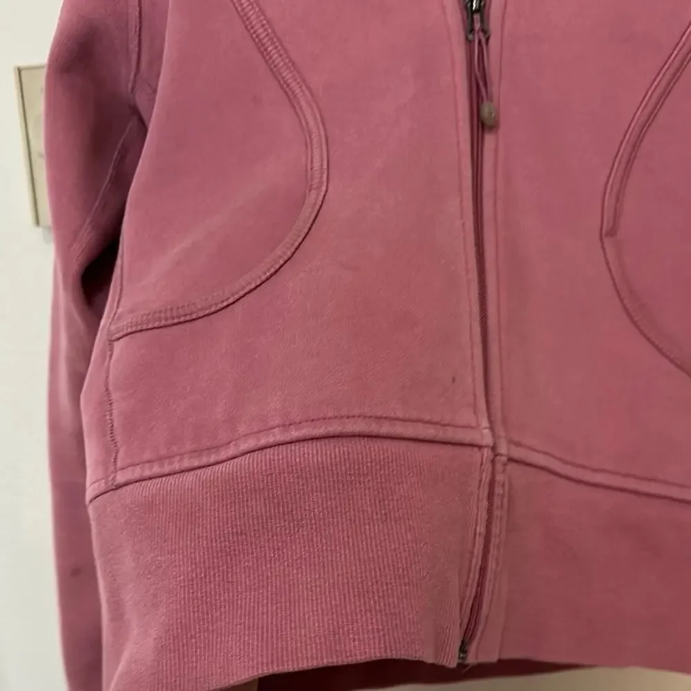 Lululemon Athletica Pink Zip-Up Jacket Cotton Stretch THICK Raspberry Cream